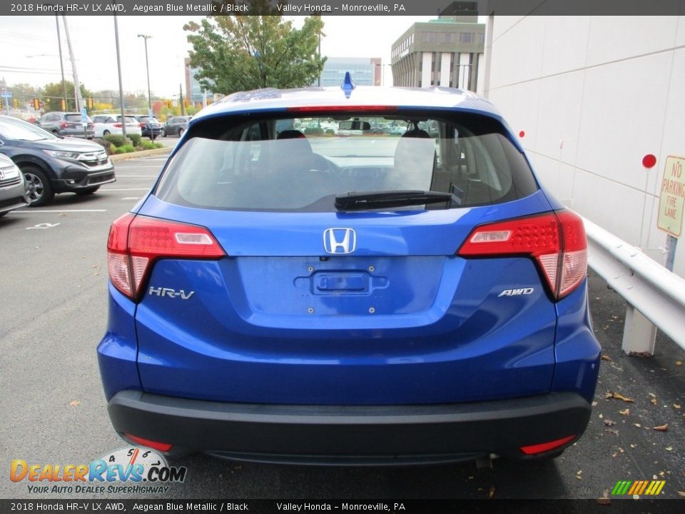 2018 Honda HR-V LX AWD Aegean Blue Metallic / Black Photo #4