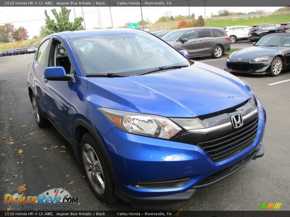 2018 Honda HR-V LX AWD Aegean Blue Metallic / Black Photo #8