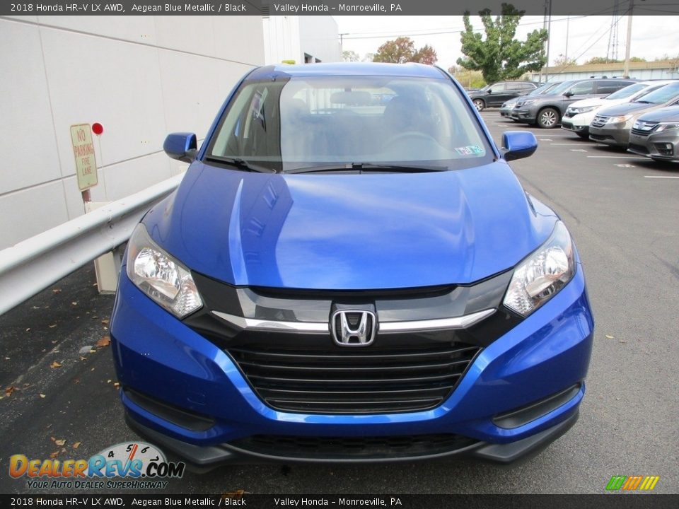 2018 Honda HR-V LX AWD Aegean Blue Metallic / Black Photo #9