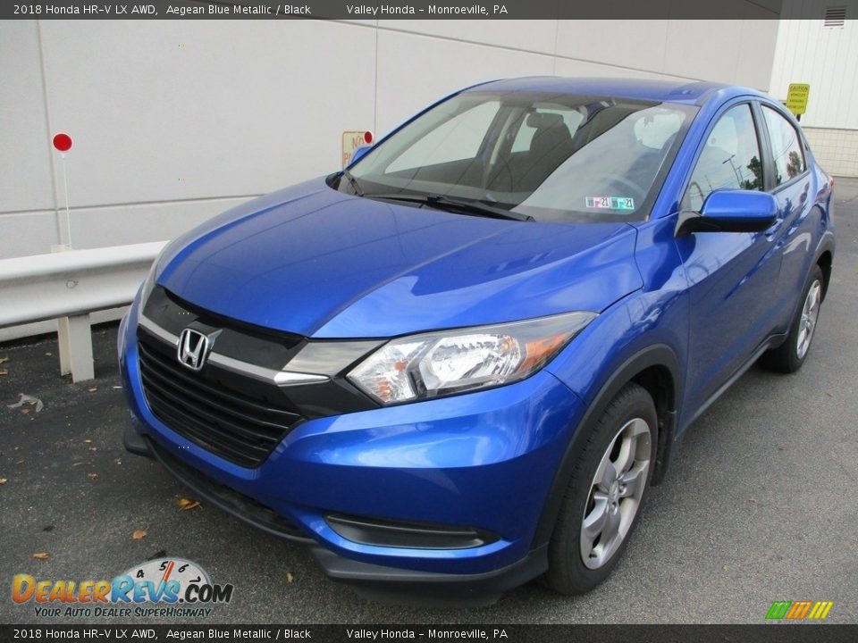 2018 Honda HR-V LX AWD Aegean Blue Metallic / Black Photo #10