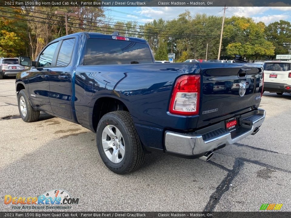 2021 Ram 1500 Big Horn Quad Cab 4x4 Patriot Blue Pearl / Diesel Gray/Black Photo #9
