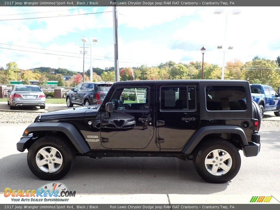 2017 Jeep Wrangler Unlimited Sport 4x4 Black / Black Photo #6