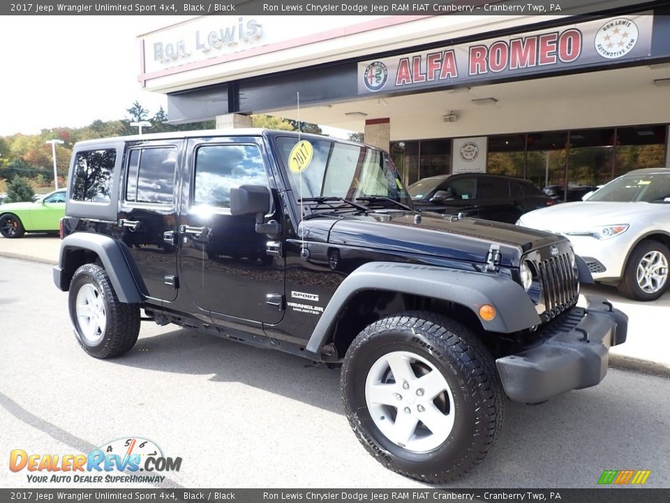 2017 Jeep Wrangler Unlimited Sport 4x4 Black / Black Photo #9