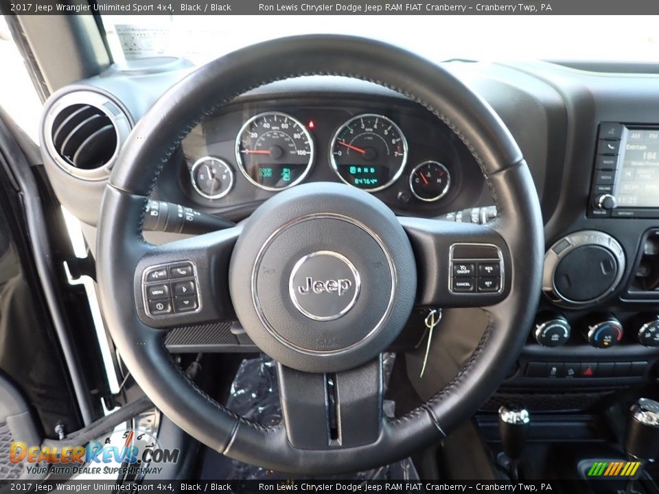 2017 Jeep Wrangler Unlimited Sport 4x4 Black / Black Photo #17