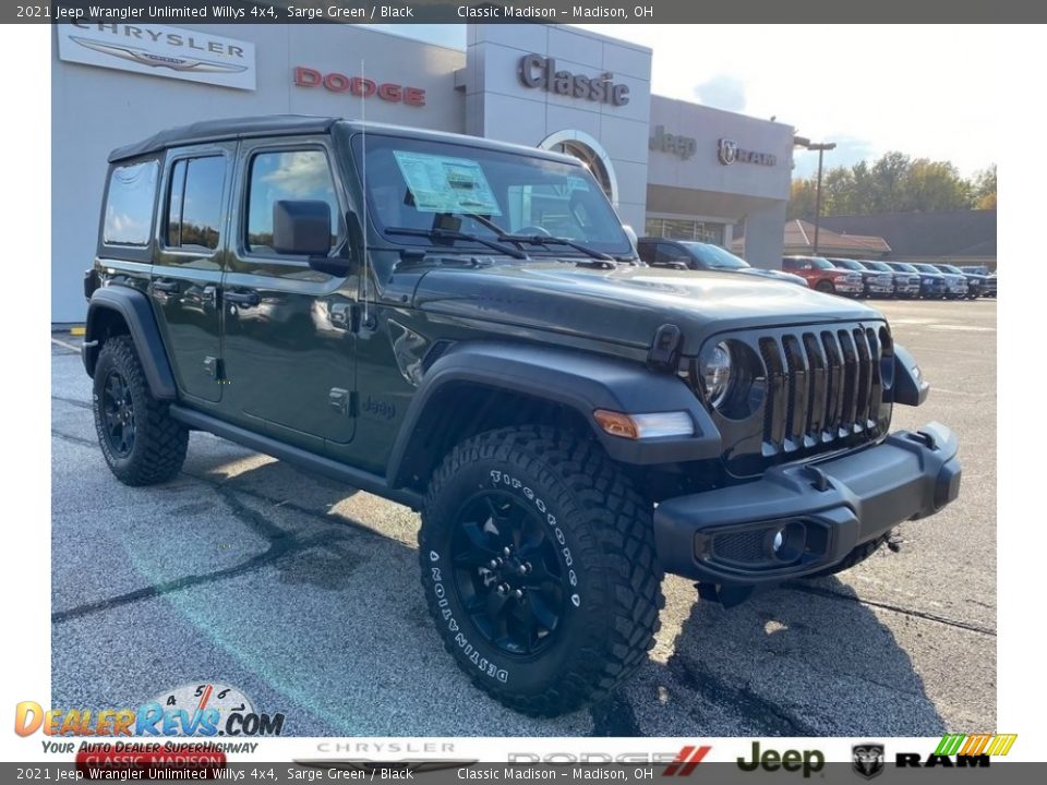 2021 Jeep Wrangler Unlimited Willys 4x4 Sarge Green / Black Photo #1