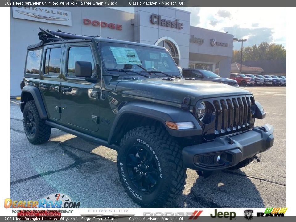 2021 Jeep Wrangler Unlimited Willys 4x4 Sarge Green / Black Photo #2