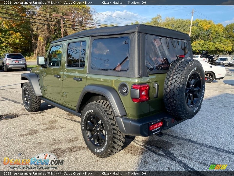 2021 Jeep Wrangler Unlimited Willys 4x4 Sarge Green / Black Photo #12