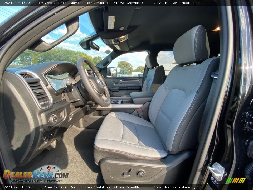 2021 Ram 1500 Big Horn Crew Cab 4x4 Diamond Black Crystal Pearl / Diesel Gray/Black Photo #2