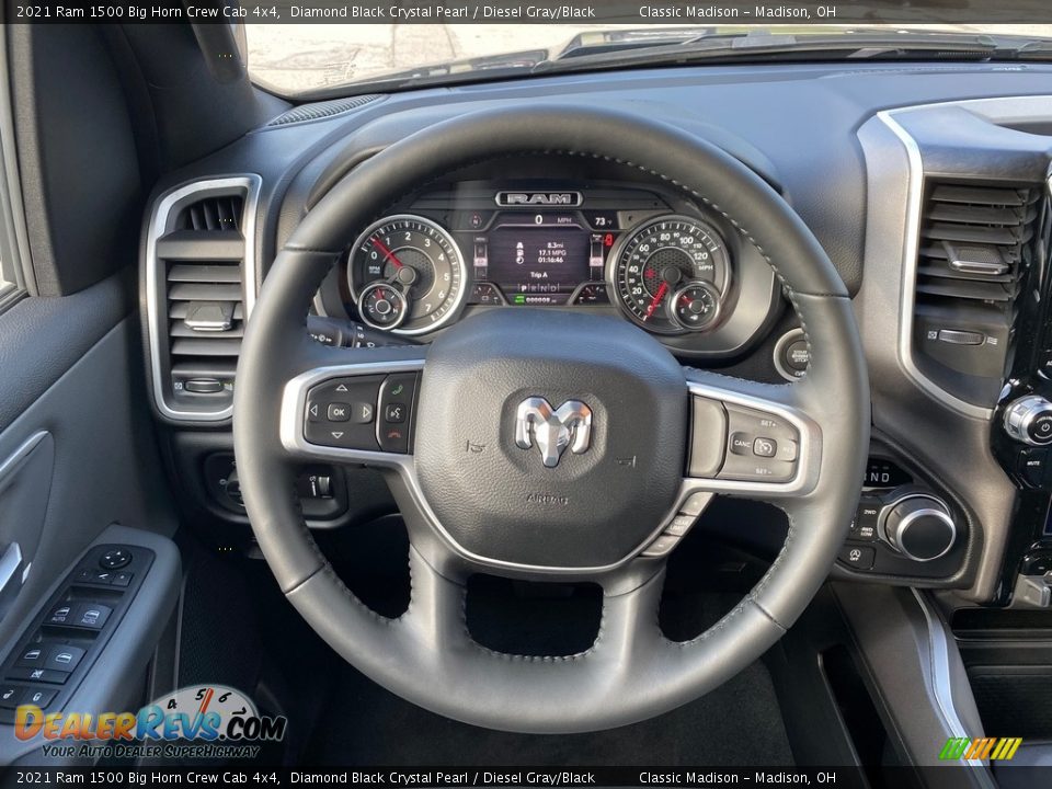 2021 Ram 1500 Big Horn Crew Cab 4x4 Diamond Black Crystal Pearl / Diesel Gray/Black Photo #5