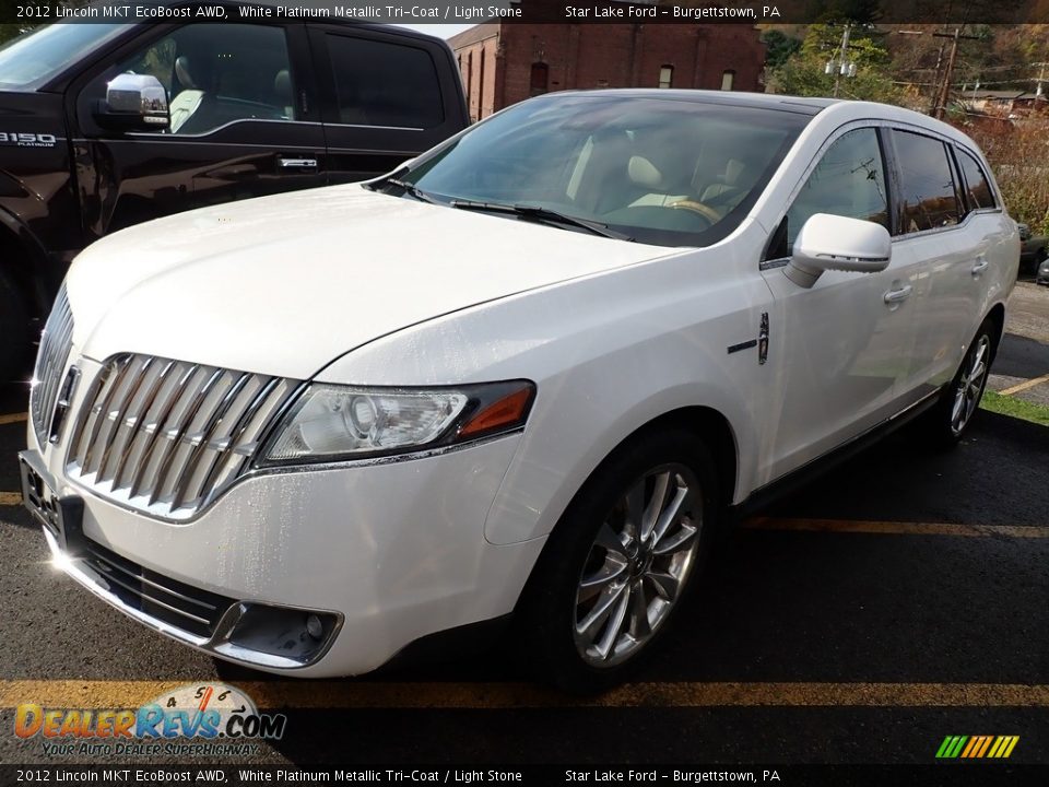 2012 Lincoln MKT EcoBoost AWD White Platinum Metallic Tri-Coat / Light Stone Photo #1