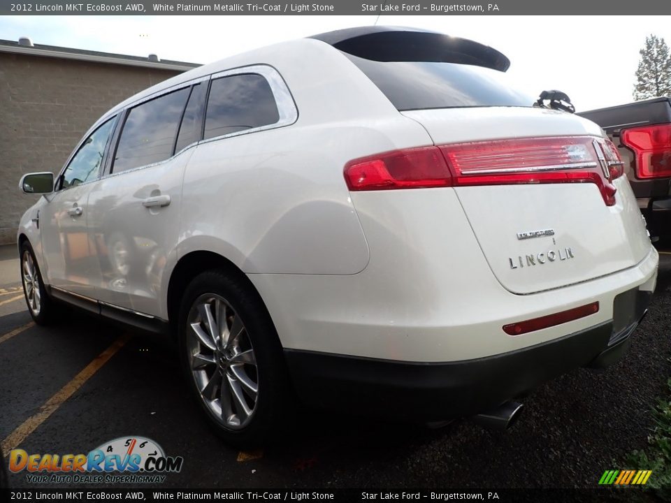 2012 Lincoln MKT EcoBoost AWD White Platinum Metallic Tri-Coat / Light Stone Photo #2