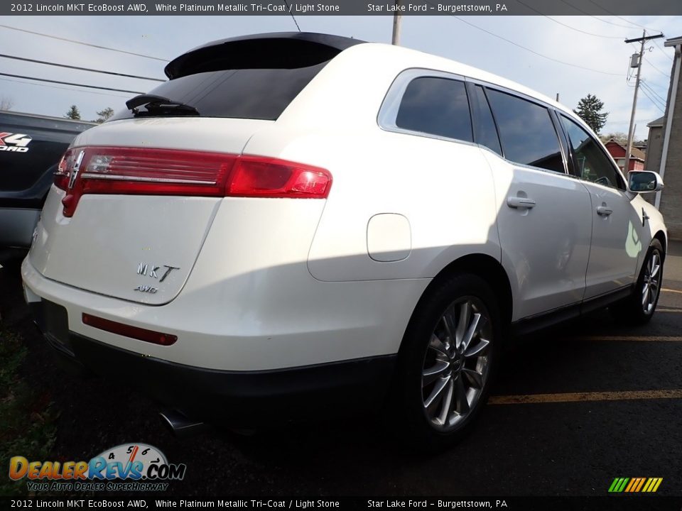 2012 Lincoln MKT EcoBoost AWD White Platinum Metallic Tri-Coat / Light Stone Photo #3