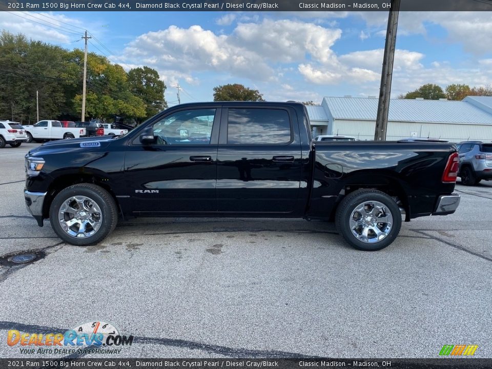 2021 Ram 1500 Big Horn Crew Cab 4x4 Diamond Black Crystal Pearl / Diesel Gray/Black Photo #8