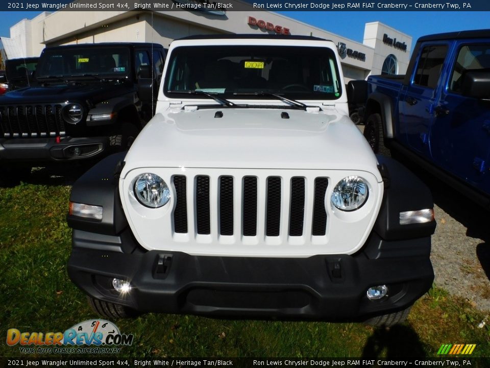 2021 Jeep Wrangler Unlimited Sport 4x4 Bright White / Heritage Tan/Black Photo #2