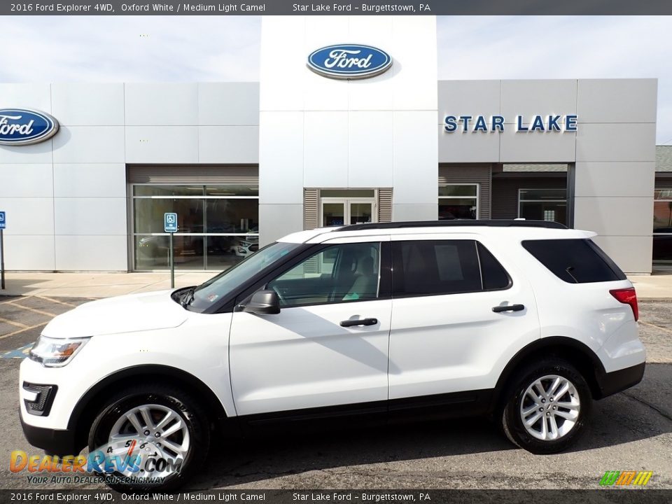 2016 Ford Explorer 4WD Oxford White / Medium Light Camel Photo #1