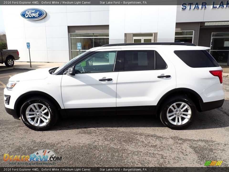 2016 Ford Explorer 4WD Oxford White / Medium Light Camel Photo #2