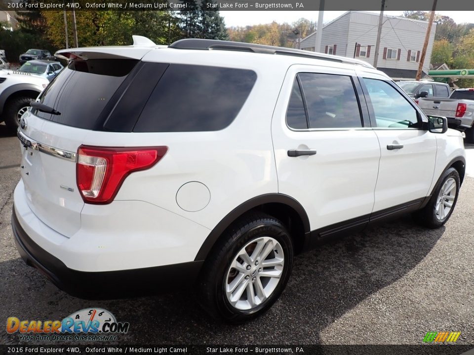 2016 Ford Explorer 4WD Oxford White / Medium Light Camel Photo #6