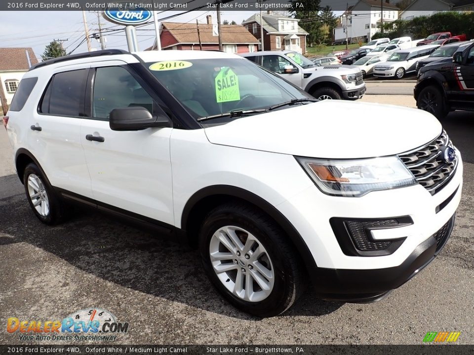 2016 Ford Explorer 4WD Oxford White / Medium Light Camel Photo #8