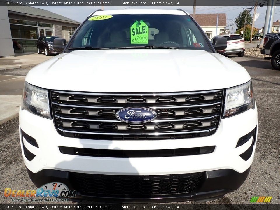 2016 Ford Explorer 4WD Oxford White / Medium Light Camel Photo #9