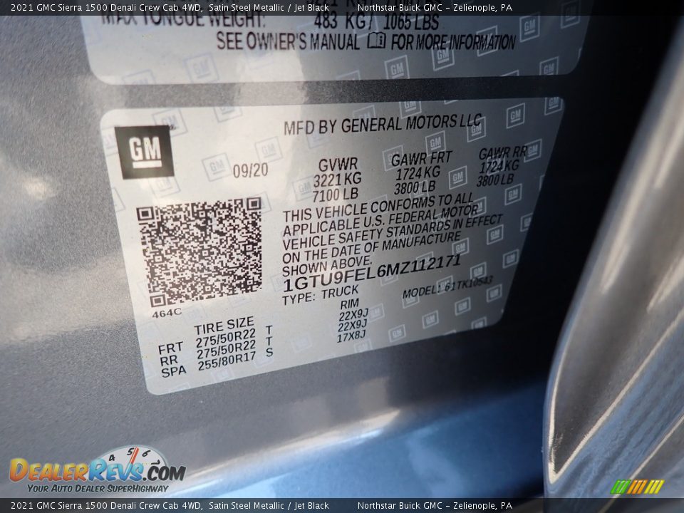 2021 GMC Sierra 1500 Denali Crew Cab 4WD Satin Steel Metallic / Jet Black Photo #10