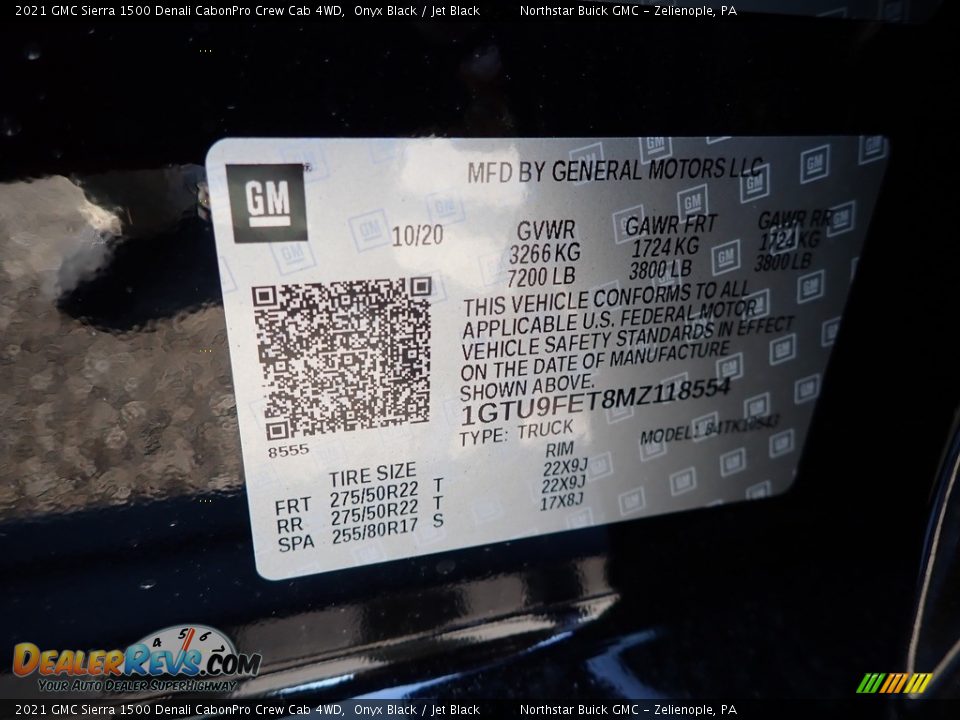 2021 GMC Sierra 1500 Denali CabonPro Crew Cab 4WD Onyx Black / Jet Black Photo #11