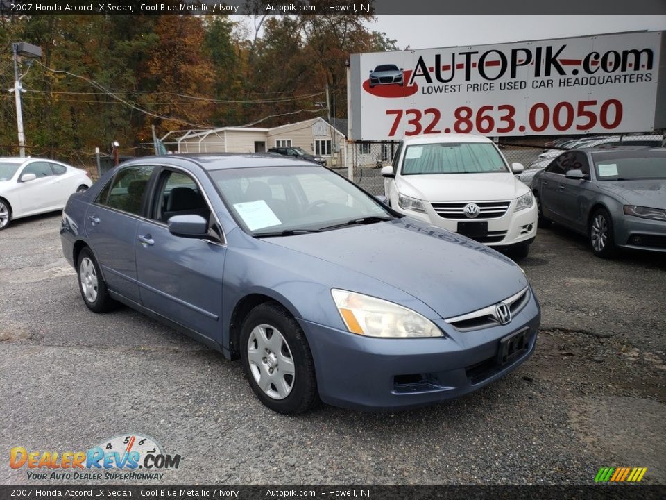 2007 Honda Accord LX Sedan Cool Blue Metallic / Ivory Photo #1