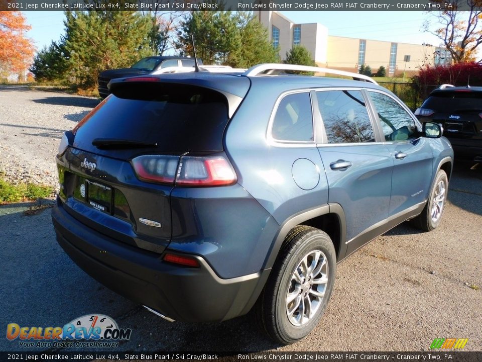 2021 Jeep Cherokee Latitude Lux 4x4 Slate Blue Pearl / Ski Gray/Black Photo #5