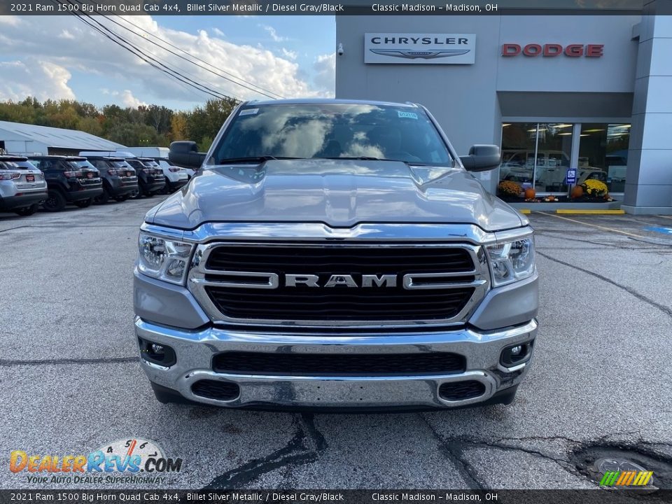 2021 Ram 1500 Big Horn Quad Cab 4x4 Billet Silver Metallic / Diesel Gray/Black Photo #7