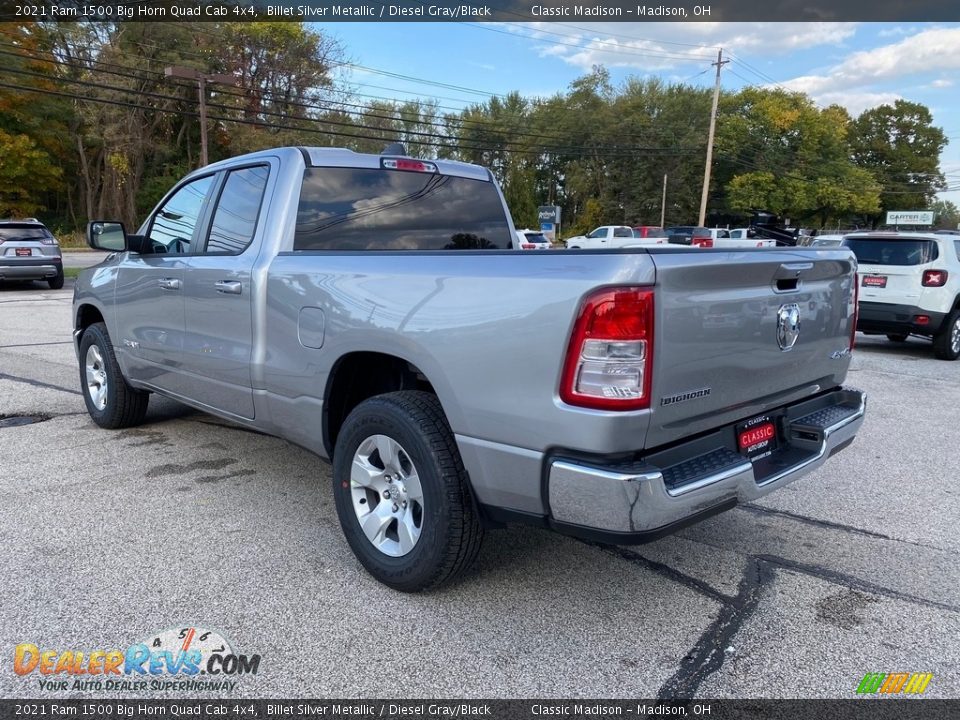 2021 Ram 1500 Big Horn Quad Cab 4x4 Billet Silver Metallic / Diesel Gray/Black Photo #9