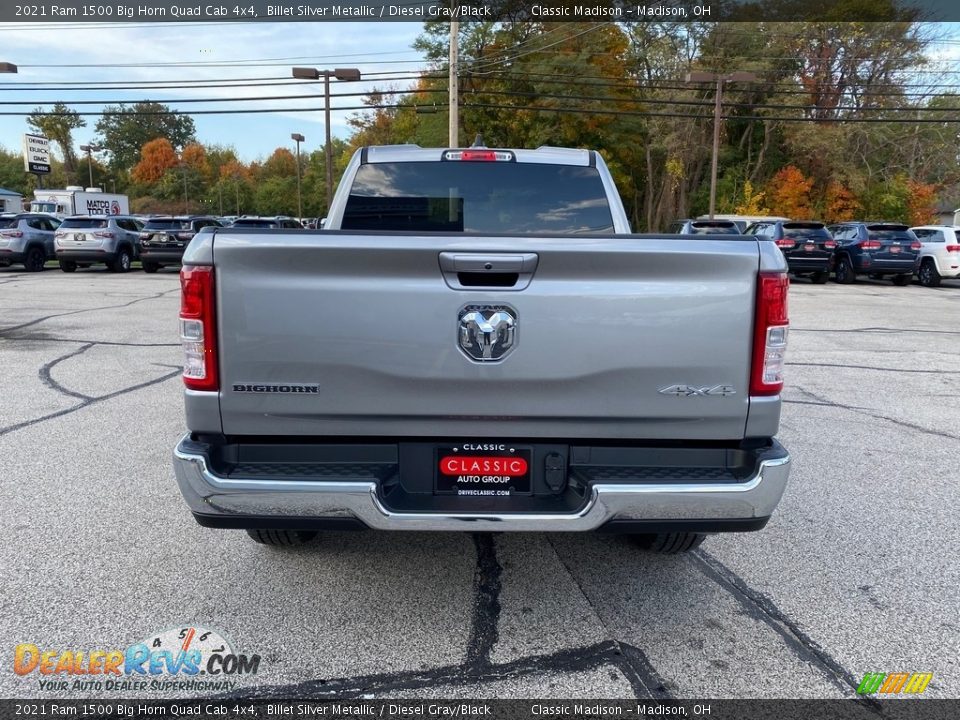 2021 Ram 1500 Big Horn Quad Cab 4x4 Billet Silver Metallic / Diesel Gray/Black Photo #10