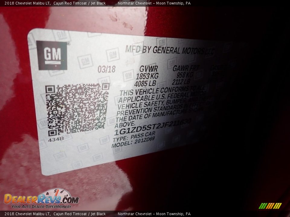 2018 Chevrolet Malibu LT Cajun Red Tintcoat / Jet Black Photo #28