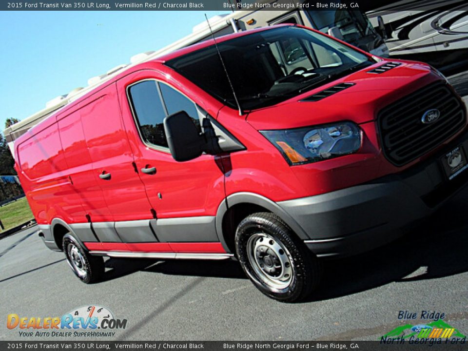 2015 Ford Transit Van 350 LR Long Vermillion Red / Charcoal Black Photo #23