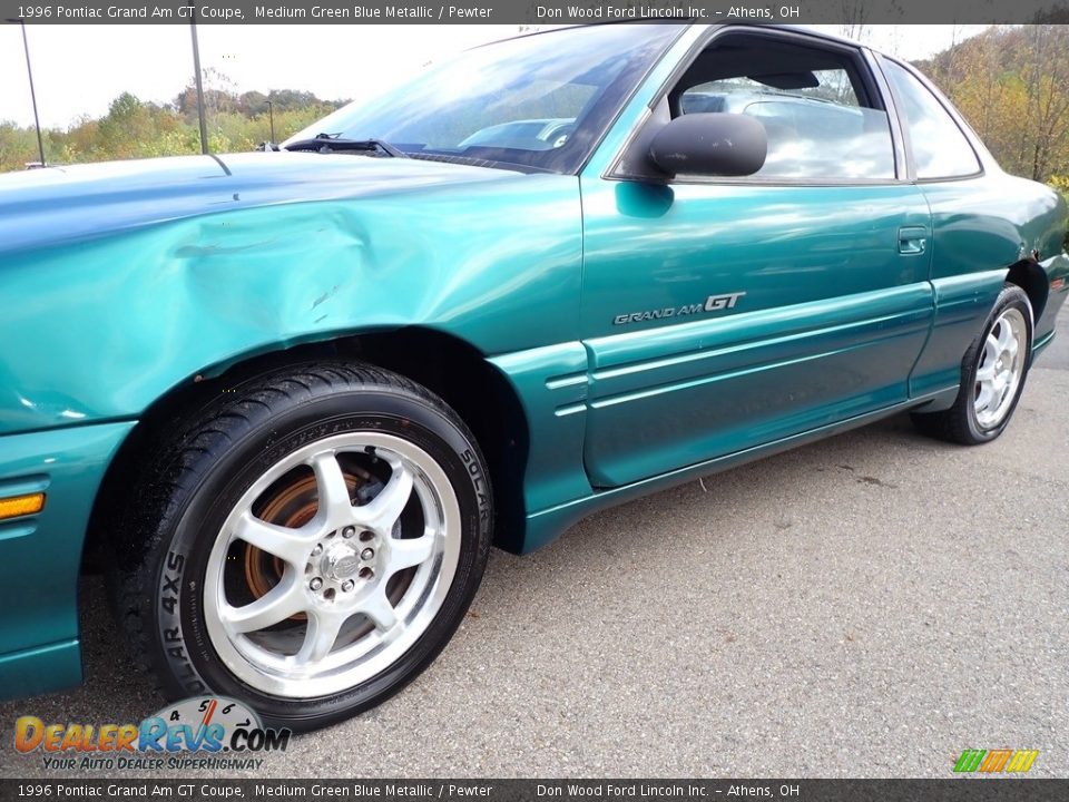 1996 Pontiac Grand Am GT Coupe Medium Green Blue Metallic / Pewter Photo #6