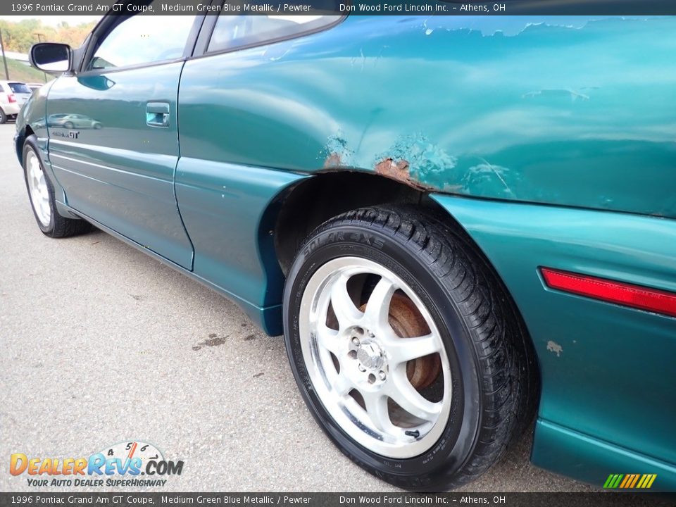 1996 Pontiac Grand Am GT Coupe Medium Green Blue Metallic / Pewter Photo #8