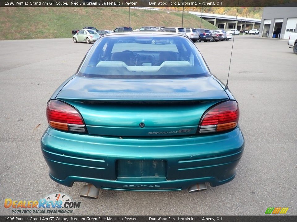 1996 Pontiac Grand Am GT Coupe Medium Green Blue Metallic / Pewter Photo #9