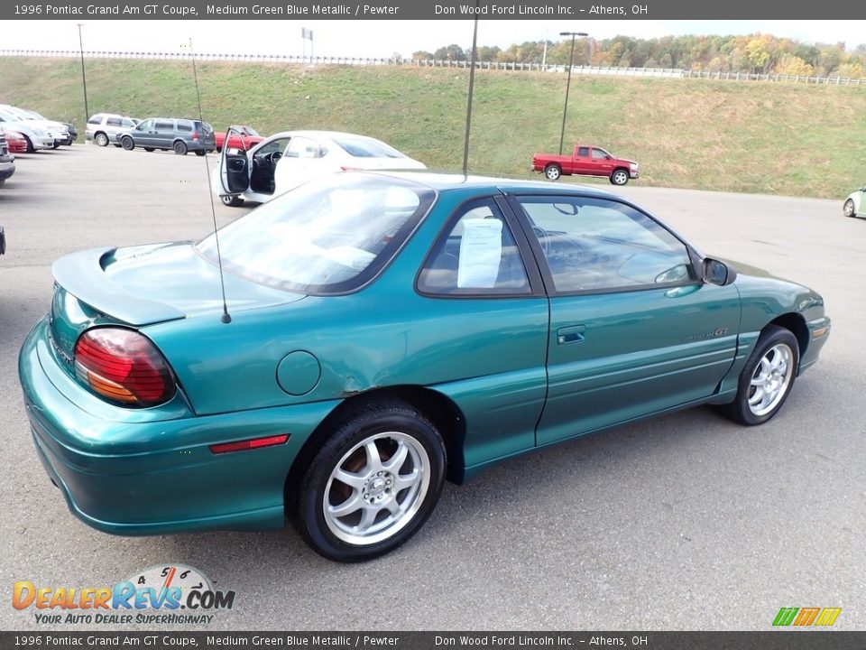 1996 Pontiac Grand Am GT Coupe Medium Green Blue Metallic / Pewter Photo #10