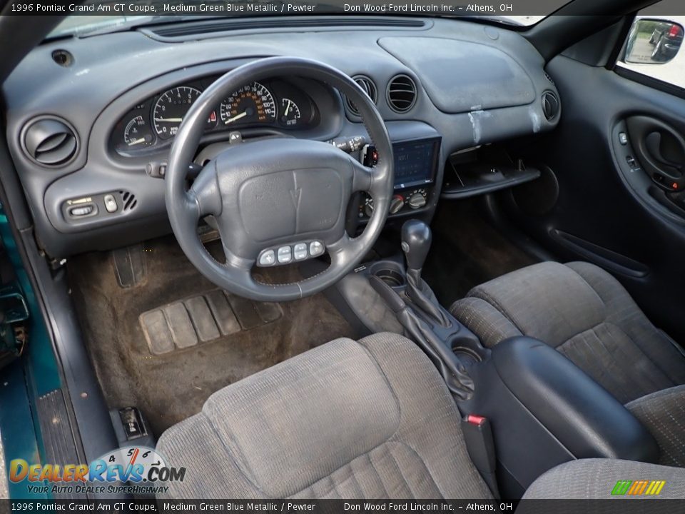 1996 Pontiac Grand Am GT Coupe Medium Green Blue Metallic / Pewter Photo #13