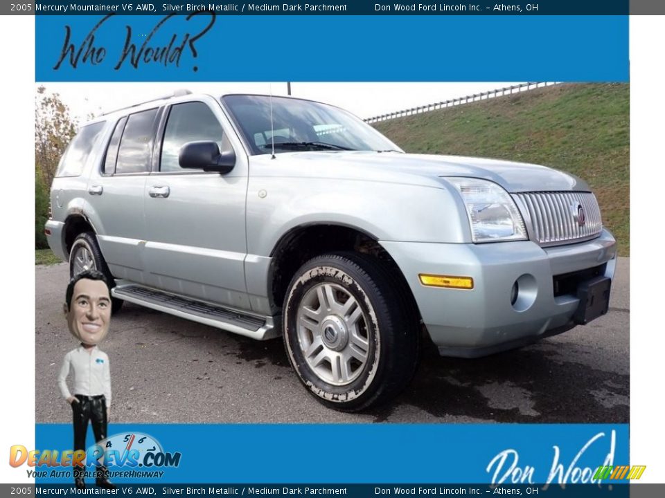 2005 Mercury Mountaineer V6 AWD Silver Birch Metallic / Medium Dark Parchment Photo #1