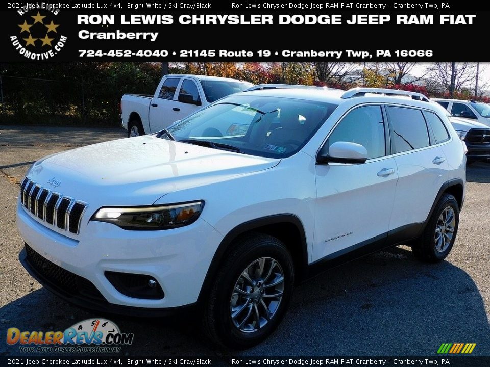 2021 Jeep Cherokee Latitude Lux 4x4 Bright White / Ski Gray/Black Photo #1