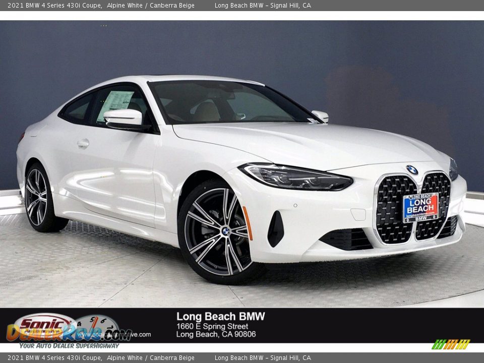 2021 BMW 4 Series 430i Coupe Alpine White / Canberra Beige Photo #1