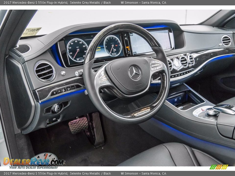 2017 Mercedes-Benz S 550e Plug-In Hybrid Selenite Grey Metallic / Black Photo #6