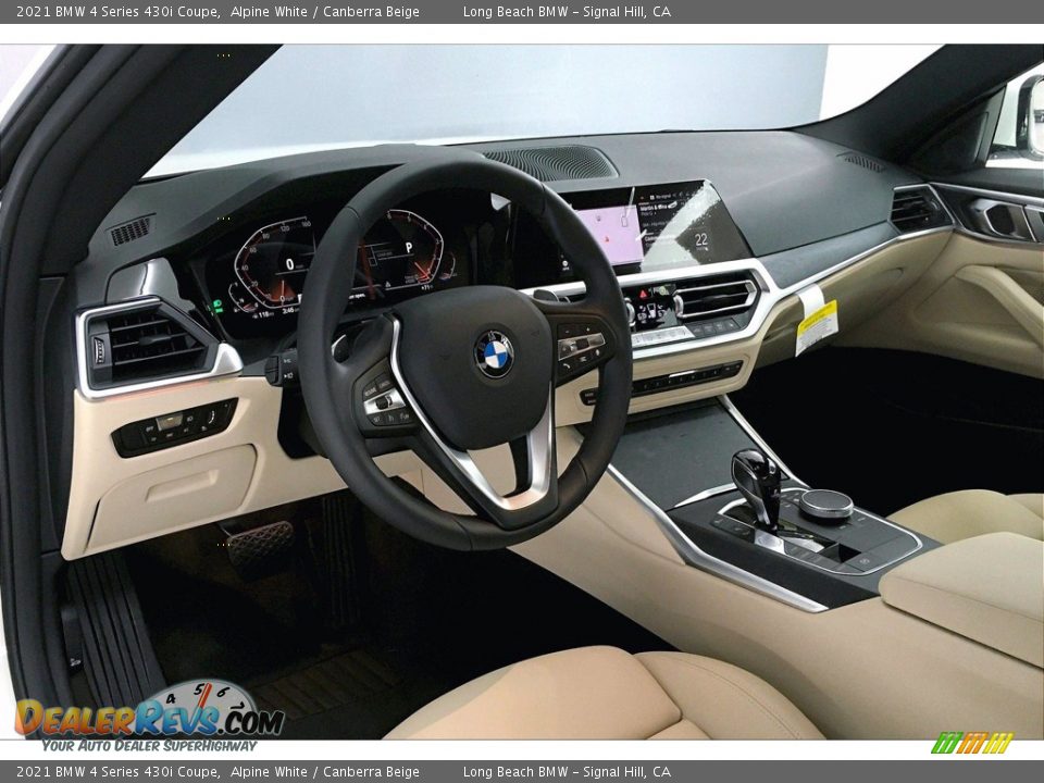2021 BMW 4 Series 430i Coupe Alpine White / Canberra Beige Photo #7