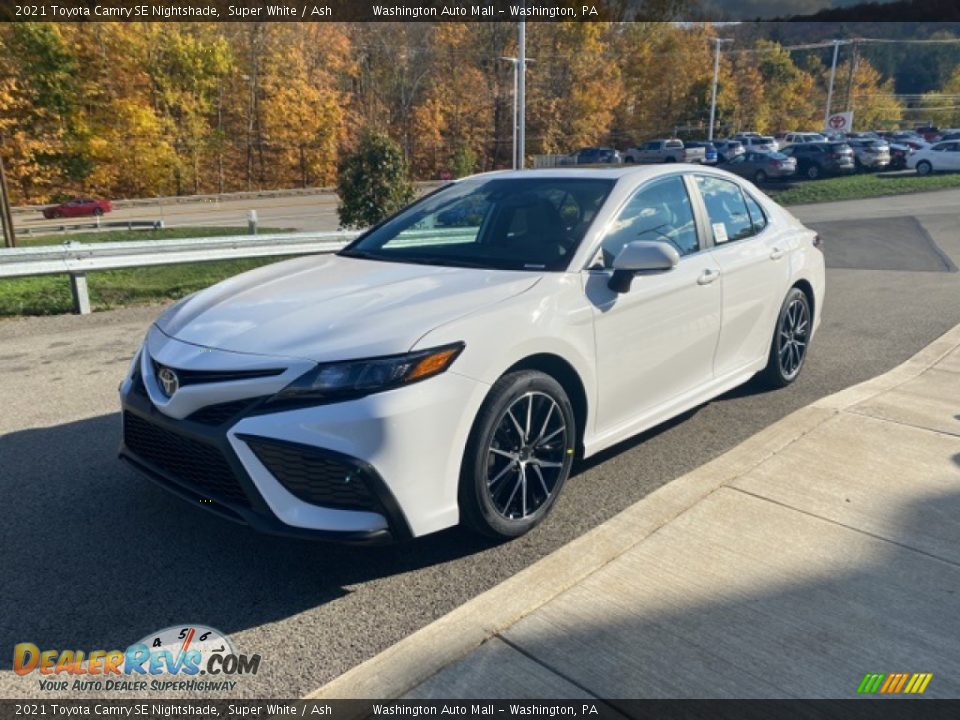 2021 Toyota Camry SE Nightshade Super White / Ash Photo #14