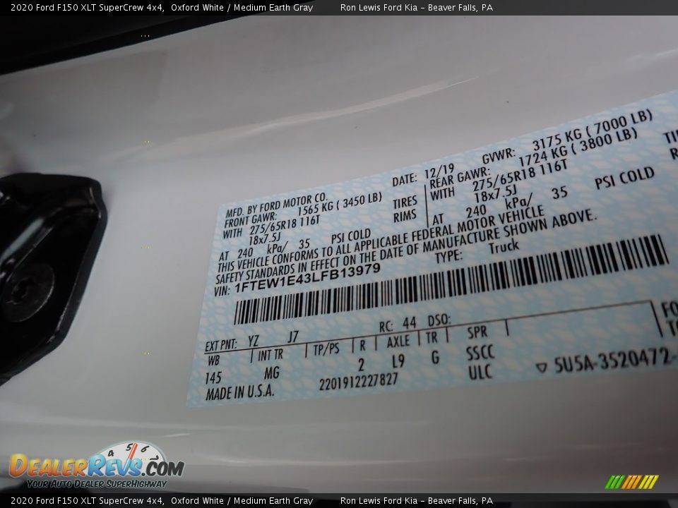 2020 Ford F150 XLT SuperCrew 4x4 Oxford White / Medium Earth Gray Photo #16