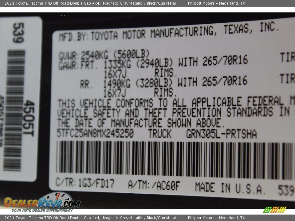 2021 Toyota Tacoma TRD Off Road Double Cab 4x4 Magnetic Gray Metallic / Black/Gun Metal Photo #24