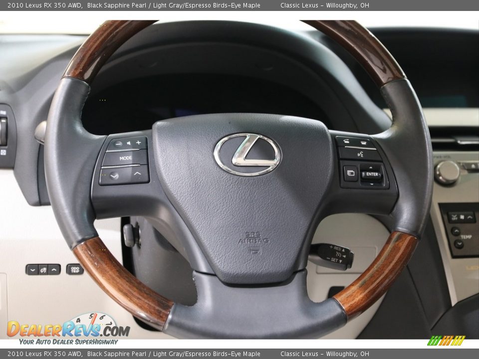 2010 Lexus RX 350 AWD Black Sapphire Pearl / Light Gray/Espresso Birds-Eye Maple Photo #7