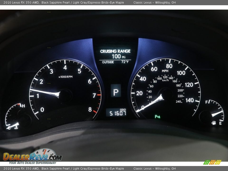 2010 Lexus RX 350 AWD Black Sapphire Pearl / Light Gray/Espresso Birds-Eye Maple Photo #8