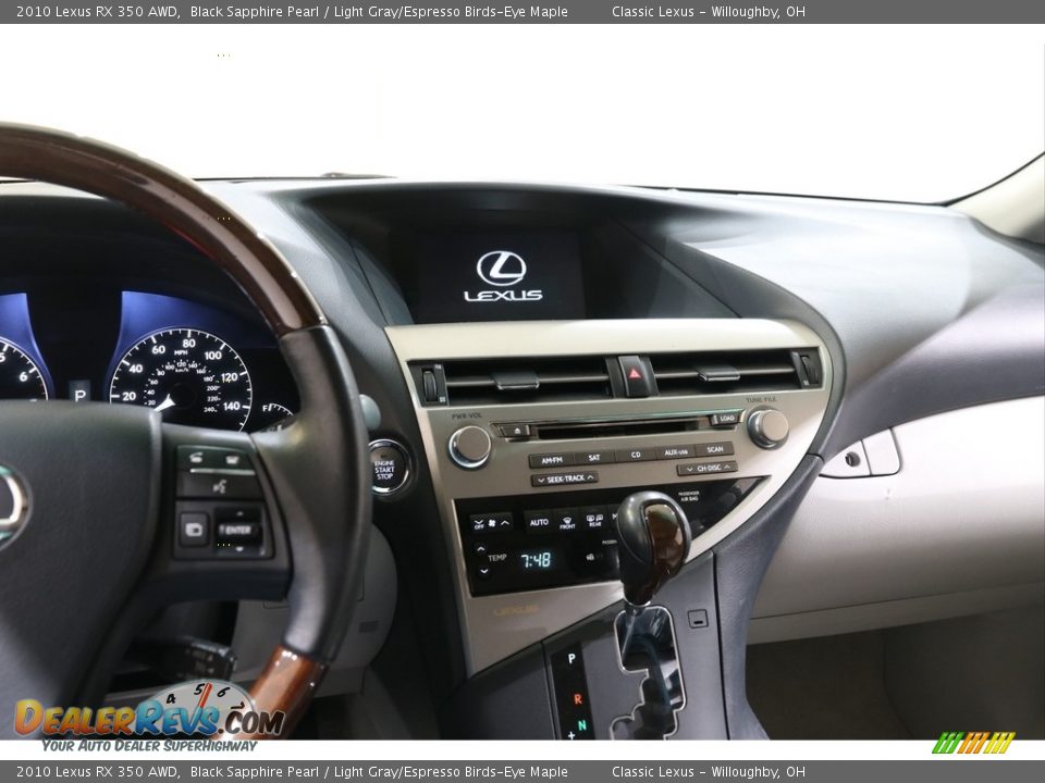 2010 Lexus RX 350 AWD Black Sapphire Pearl / Light Gray/Espresso Birds-Eye Maple Photo #9