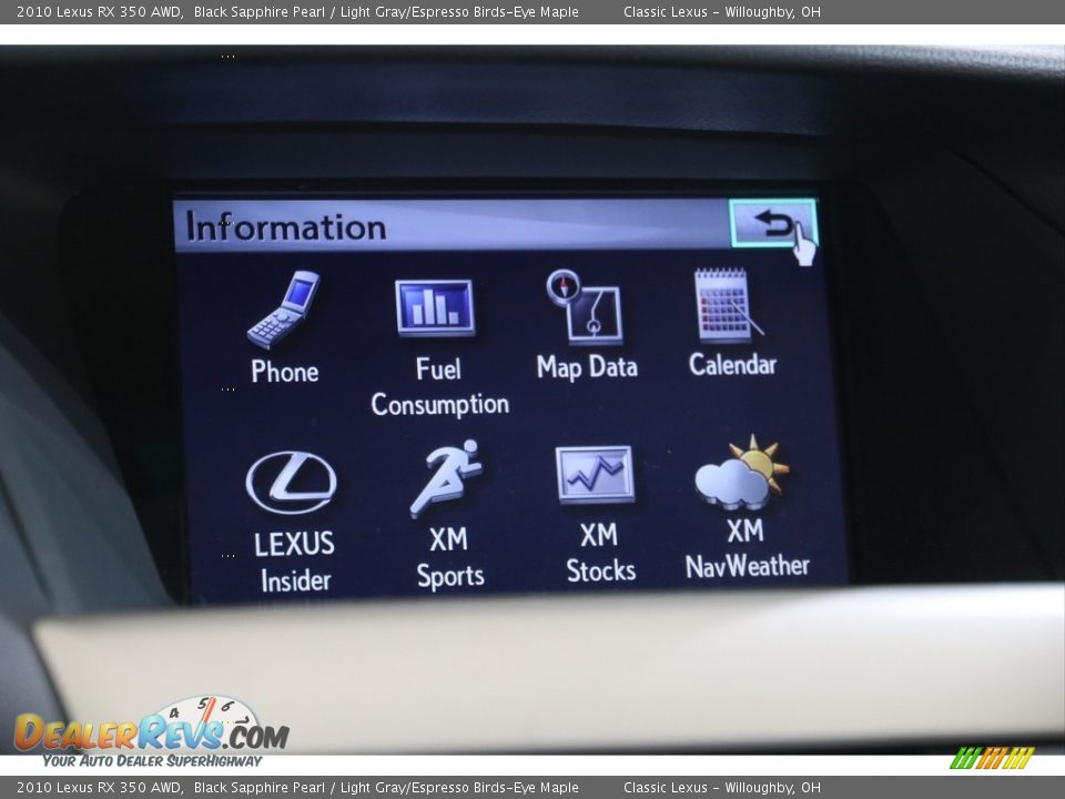 2010 Lexus RX 350 AWD Black Sapphire Pearl / Light Gray/Espresso Birds-Eye Maple Photo #13