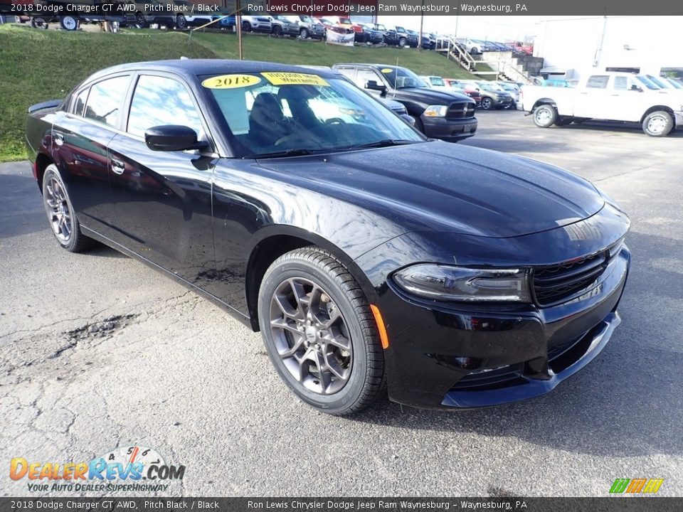 2018 Dodge Charger GT AWD Pitch Black / Black Photo #8